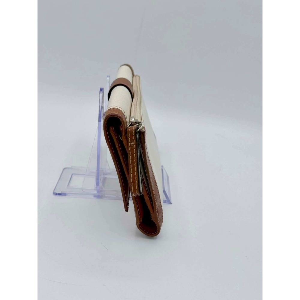 Coach Soho Leather Slim Envelope Wallet Ivory Brown Buckle Detail Vintage - Picture 4 of 8